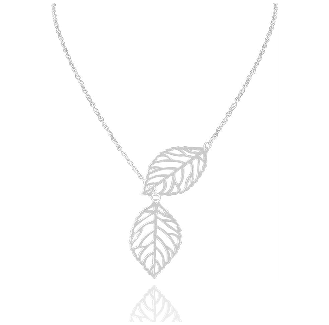 Light Gray Leave Necklace