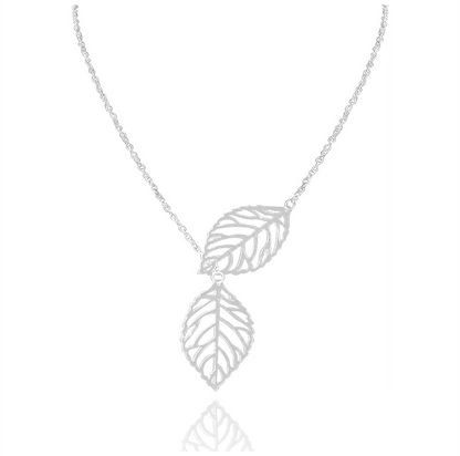 Light Gray Leave Necklace