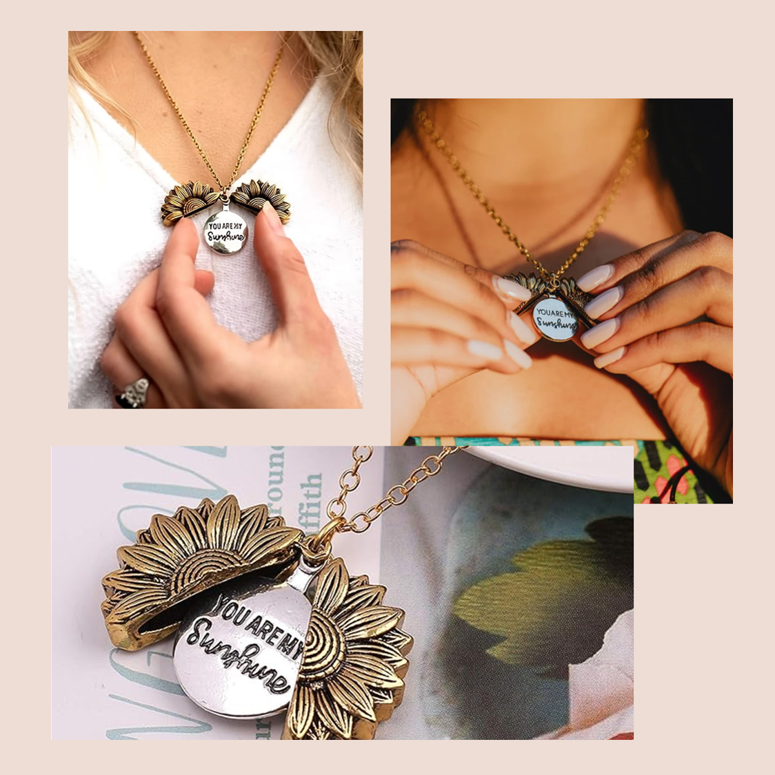 Necklace Jewelry You Are My Sunshine Boho Sunflower Pendant