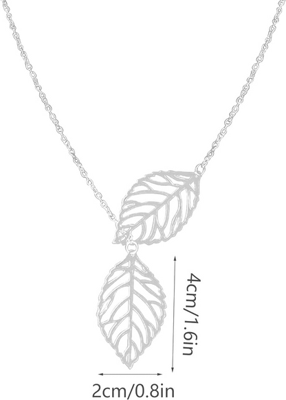 Light Gray Leave Necklace