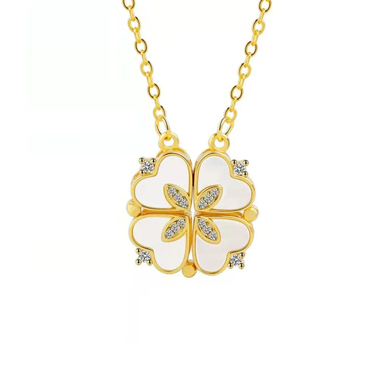 Antique White Olivia® Clover Necklace
