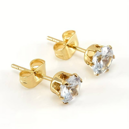 Seashell Gemstone Ear Studs