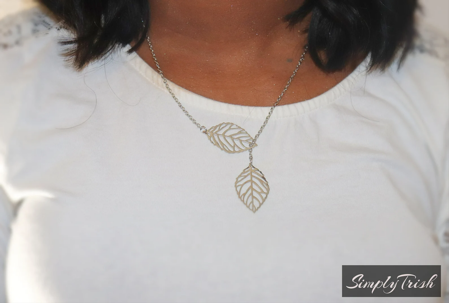 Light Gray Leave Necklace