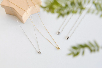 Light Gray Initial Necklace