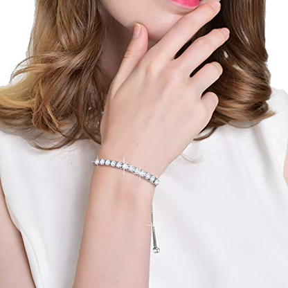Light Gray Olivia® Adjustable Tennis Bracelet