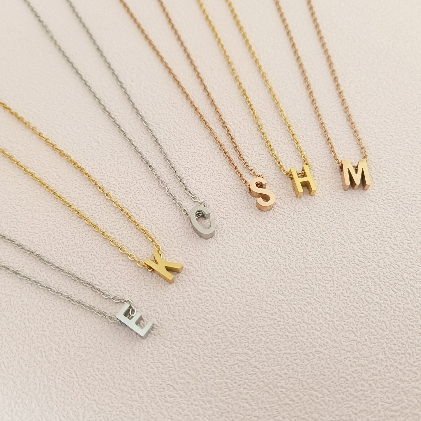 Light Gray Initial Necklace