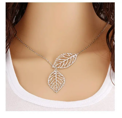 Tan Leave Necklace