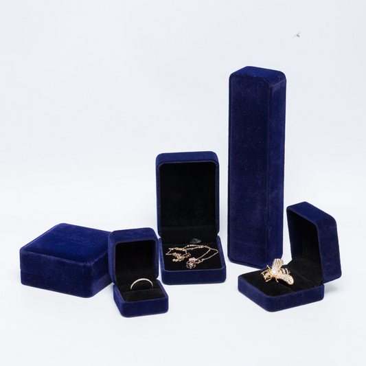 Riley Watson Jewellery Velvet jewellery box Blue Ring (5*5.5*4cm) by Riley Watson | Riley Watson Jewellery