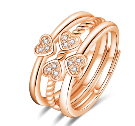 Riley Watson Jewellery Clover Ring Set (adjustable size) Rose Gold top page by Riley Watson | Riley Watson Jewellery