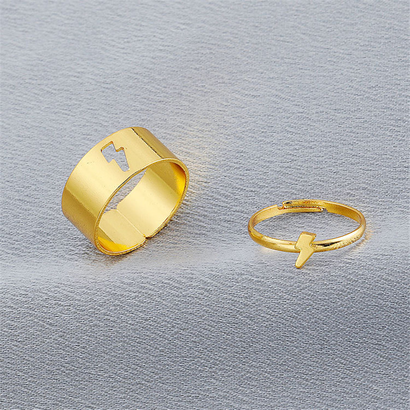 Riley Watson Jewellery Matching Ring Set (adjustable size) Gold Lightning [Free Gift with Purchase] by Louise | Riley Watson Jewellery