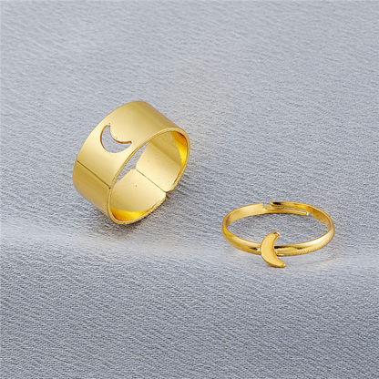 Riley Watson Jewellery Matching Ring Set (adjustable size) Gold Moon [Free Gift with Purchase] by Louise | Riley Watson Jewellery