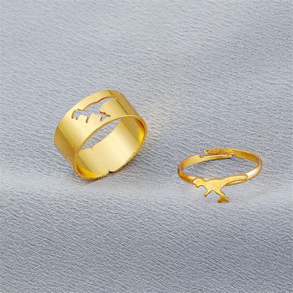 Riley Watson Jewellery Matching Ring Set (adjustable size) Gold Dinosaur [Free Gift with Purchase] by Louise | Riley Watson Jewellery
