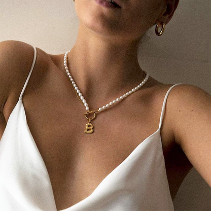 Riley Watson Jewellery Pearl Initial Necklace Gold top page by Riley Watson | Riley Watson Jewellery